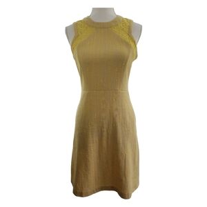 Tabitha Anthropologie Shift Dress Size *6 in Yellow Exposed Zipper Sleeveless